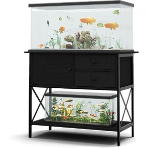 Fish Tank Stand 40 Gallon,Aquarium Stand 40-50 Gallon with Cabinet for Accessories Storage,Metal Terrarium Stand,Reptile Tank Stand,Sturdy Breeder Tank Stands,Weight Capacity 660lbs
