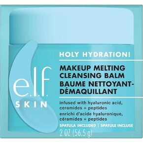 e.l.f. Holy Hydration! Makeup Melting Cleansing Balm, Face Cleanser & Makeup Remover, Infused with Hyaluronic Acid to Hydrate Skin, 2 Oz