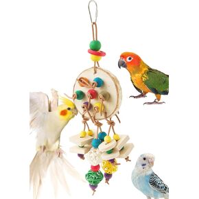 Conure Toys Amazon Parrot Toys Bird Toys Natural Bird chew& Shredding Toys for Small and Medium-Sized Cockatoos, Parakeet, Cockatiel, Conure (Style-A)