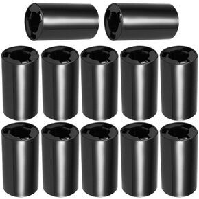 AA to C Size Battery Adapter Case, Plastic AA to C Battery Converter Storage Holder (Black, 12 Pack)