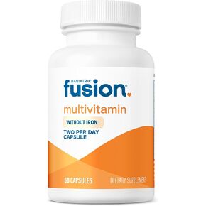 Bariatric Fusion Bariatric Multivitamin Capsule Without Iron | Post Bariatric Surgery Patients | Gastric Bypass and Sleeve Gastrectomy | 60 Count | 1 Month Supply