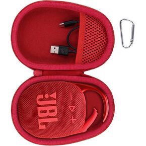Aenllosi Hard Carrying Case for JBL Clip 5 Bluetooth Speaker, Clip 5 Speaker Protective Case, Red (Case Only)