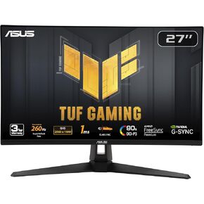 ASUS TUF Gaming 27" 1440P Gaming Monitor (VG27AQM1A) - QHD (2560 x 1440), 260Hz, 1ms, Fast IPS, Extreme Low Motion Blur Sync, Freesync Premium, G-SYNC Compatible, DisplayHDR400, 3 Year Warranty