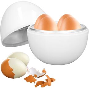 Egg Cooker Hard Boiled Egg Cooker 4 Eggs Capacity Compact Design ABS Material Egg Shape Microwave Function Egg Boiler Egg Cooker Microwave Microwave Hard Boiled Egg Cooker Microwave Egg Cooker