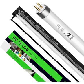 T5 10.0 UVB ضوء الزواحف مع تركيبات 24 وات، سطوع قابل للتعديل، ضوء UVB مقاس 23 بوصة للزواحف، للزواحف التي تعيش في صحراء التنين الملتحي