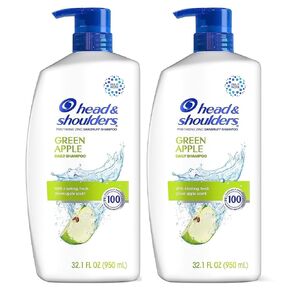 Head and Shoulders Shampoo, Anti Dandruff Treatment and Scalp Care, Green Apple, 32.1 fl oz, Twin Pack