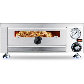 KOOTEN Electric Commercial Indoor Pizza Oven Stainless Steel Countertop Pizza Oven with Bread Crumbs 1100W Pizza Oven for home Restaurant
