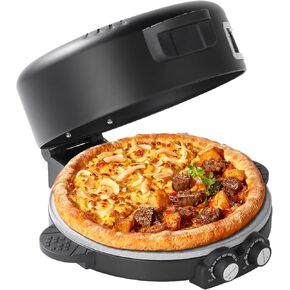 12" Electric Pizza Oven-Countertop Pizza Maker with Timer &Temperatures Control, Perfect for Pizzas/Pancake/Quesadillas/Cookies