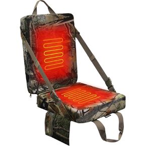MDSTOP Heated Hunting Seat Cushion with Backrest, Adjustable Hunting Seat for Tree Stand & Ladder Stand, Portable Seat Pads for Hunting,Ice Fishing,Hiking,Camping (Battery not Included) (Camouflage) in Kuwait
