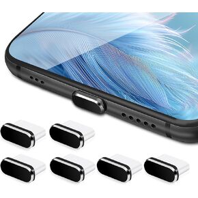 6 Pcs Type C Anti Dust Plugs, USB C Dust Cover Charging Port Plugs Protector Caps Black Type-C Anti Dust Plug Cover for Smartphones Tablets