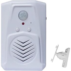Replaceable Voice PIR Infrared Motion Sensor Activated MP3 Audio Files to Play Speech for Welcome Doorbell,Shop Store,Halloween,Christmas,Sound Player Speaker with USB Cable (White)