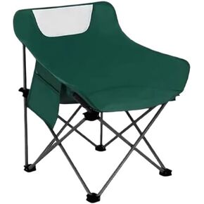 Outdoor Camping Chair, Lawn Chair, Moon Chair, Lightweight Compact Support 300 lbs with Carry Bag and Side Pocket for Beaches, Picnics, Courtyards, Concerts, Suitable for Adults and Kids Green