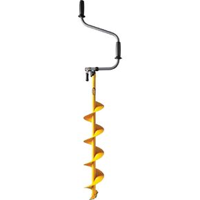 Hand Auger, Flip-Down, Extendable, 8-Inch, Steel, Yellow, J4658