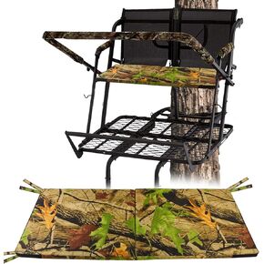 Foldable Two Man Tree Stand Seat Cushion, 33.5''×13'' Camo Ladder Tree Stand Seat Replacement Pad Waterproof Deer Hunting Seat Cushion for Camping Fishing Hiking Outdoor Activities