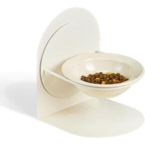 Ceramic Cat Bowls, White Ceramic Cat Food Bowl Without Metal Stand, Dishwasher-Safe Pet Food Bowl for Cats & Small Dogs (Only Ceramic Bowl, No Stand)