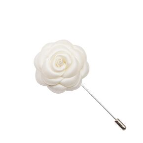 4.5cm TINY ROSE Flower Pin Brooch By NhanDo Handmade – Flower Brooch Pin for Women and Men, valentines day gifts, Handmade Gift For Her, Gift for Mother Day, Gift For Teacher Day (Off-white)