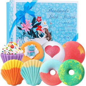 STNTUS INNOVATIONS Bath Bombs, 7 Natural Bath Bomb Gift Set, Handmade Bubble Bathbombs for Women Kids, Gifts for Mom Her Girlfriend, Mothers Day Gifts, Birthday Valentines Christmas Gifts for Women