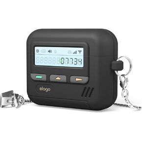 elago Pager Case Compatible with AirPods 4 Case Cover, Compatible with AirPods 4th Generation Case, Lanyard Included, Shock Resistant, Full Protection, for Men, for Women [Black]