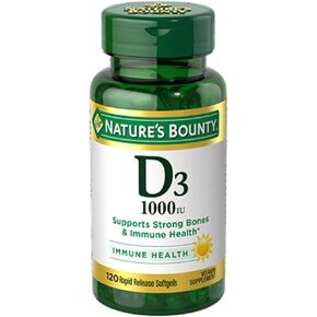 Nature's Bounty Vitamin D3-1000 IU, Rapid Release Softgels 250 ea (Pack of 2)