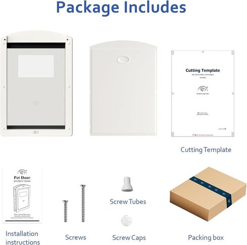 Dog Door for Door,Door for Large Dogs and Pets, Strong Plastic Doggy Door and Large Dog Door with Sliding Lock Panel and Magnetic Soft Flap(White, Large) in Saudi Arabia