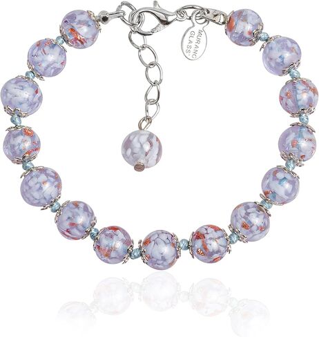 Authentic Murano Glass Bracelet Handmade In Italy Aventurine Glass Beads Hand Blown Glass in Saudi Arabia