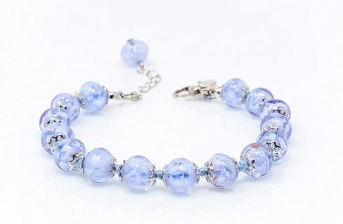 Authentic Murano Glass Bracelet Handmade In Italy Aventurine Glass Beads Hand Blown Glass in Saudi Arabia