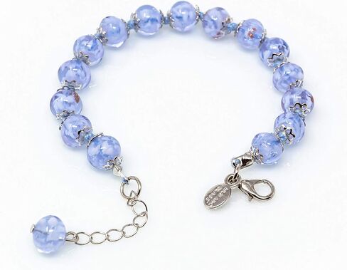Authentic Murano Glass Bracelet Handmade In Italy Aventurine Glass Beads Hand Blown Glass in Saudi Arabia
