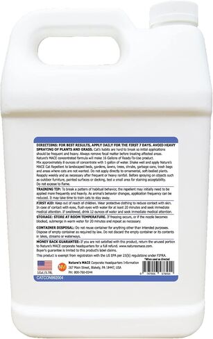 Nature’s MACE Cat Repellent Spray 1 Gal Concentrate, Treats 48,000 Sq Ft, Cat Repellent Outdoor Spray, Indoor Spray, Keep Cats Out, Train Your Cat to Stay Out, Cat Training Tool, Cat Scratch Deterrent in Saudi Arabia