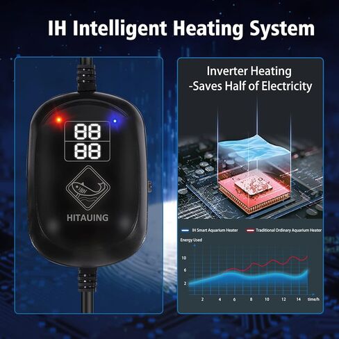 HiTauing Submersible Aquarium Heater,300W/500W Fish Tank Heater with Over-Temperature Protection and Anti-Dry Burn for Marine Saltwater and Freshwater in Kuwait