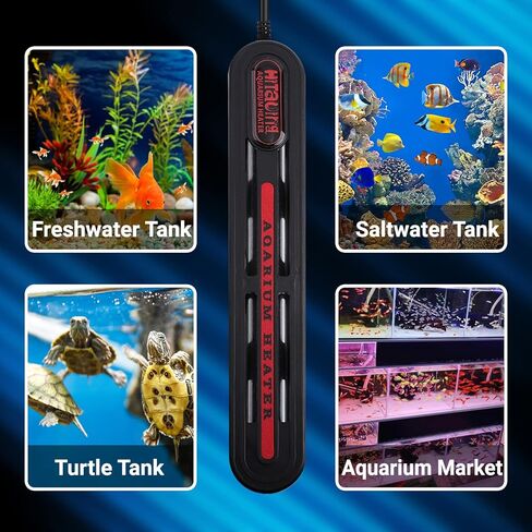 HiTauing Submersible Aquarium Heater,300W/500W Fish Tank Heater with Over-Temperature Protection and Anti-Dry Burn for Marine Saltwater and Freshwater in Kuwait