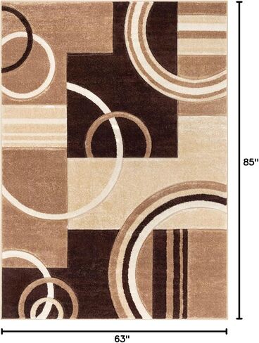 Well Woven Grey & Red Galaxy Waves Modern Abstract Arcs and Shapes 2' x 3' Mat Accent Area Rug in Kuwait