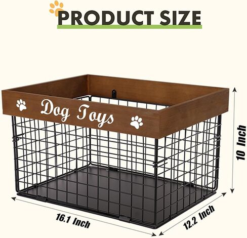 Large Metal Dog Toy Basket - Chew-Proof Dog Toy Box, Storage Bin for Pet Toys Storage And Organization in Saudi Arabia