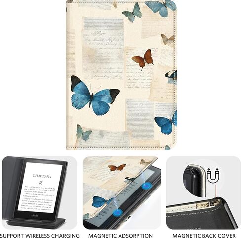 حافظة CoBak مع حامل لجهاز Kindle Paperwhite - غطاء متين من جلد البولي يوريثان مع خاصية التنبيه التلقائي للنوم، وفتحة للبطاقة، وميزة حزام اليد - يناسب جهاز Kindle Paperwhite من الجيل الحادي عشر مقاس 6.8 بوصات إصدار التوقيع 2021 in Saudi Arabia