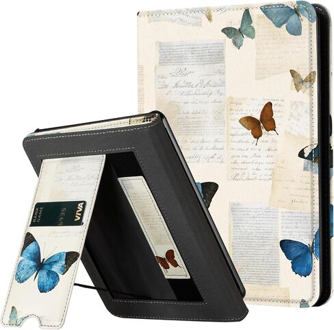 حافظة CoBak مع حامل لجهاز Kindle Paperwhite - غطاء متين من جلد البولي يوريثان مع خاصية التنبيه التلقائي للنوم، وفتحة للبطاقة، وميزة حزام اليد - يناسب جهاز Kindle Paperwhite من الجيل الحادي عشر مقاس 6.8 بوصات إصدار التوقيع 2021 in Saudi Arabia