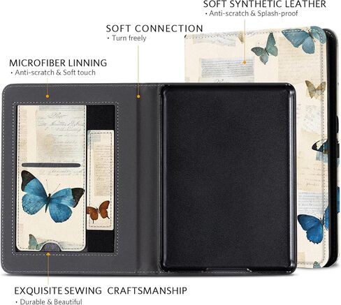 حافظة CoBak مع حامل لجهاز Kindle Paperwhite - غطاء متين من جلد البولي يوريثان مع خاصية التنبيه التلقائي للنوم، وفتحة للبطاقة، وميزة حزام اليد - يناسب جهاز Kindle Paperwhite من الجيل الحادي عشر مقاس 6.8 بوصات إصدار التوقيع 2021 in Saudi Arabia