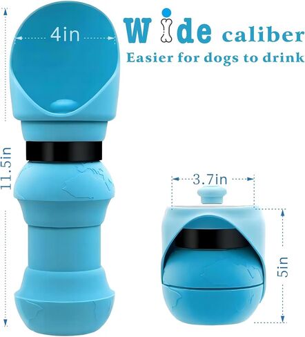 19 OZ,Portable Dog Water Bottle, Dog Travel Water Bottle,No Spill Leak Proof,Light Weight,Food Grade Silicone,Dog Outdoor Accessories for Walking, Hiking, Travel (Light Blue) in Saudi Arabia
