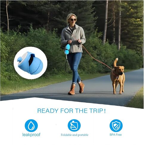 19 OZ,Portable Dog Water Bottle, Dog Travel Water Bottle,No Spill Leak Proof,Light Weight,Food Grade Silicone,Dog Outdoor Accessories for Walking, Hiking, Travel (Light Blue) in Saudi Arabia