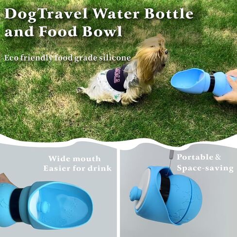 19 OZ,Portable Dog Water Bottle, Dog Travel Water Bottle,No Spill Leak Proof,Light Weight,Food Grade Silicone,Dog Outdoor Accessories for Walking, Hiking, Travel (Light Blue) in Saudi Arabia