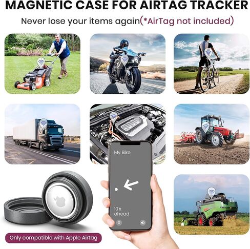 Ultra Magnetic AirTag Holder | Sealed from Water | Shatterproof | Cement Dirt Design | Compatible with Apple AirTag, Extra 3M Tape for Optional Mounting, AirTag Magnetic Case for Car, Truck-Urban Ash in Kuwait