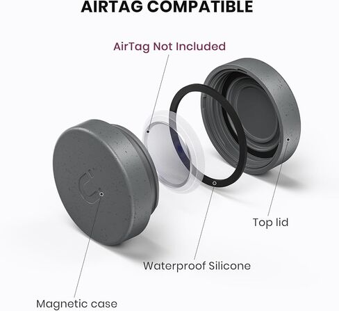 Ultra Magnetic AirTag Holder | Sealed from Water | Shatterproof | Cement Dirt Design | Compatible with Apple AirTag, Extra 3M Tape for Optional Mounting, AirTag Magnetic Case for Car, Truck-Urban Ash in Kuwait