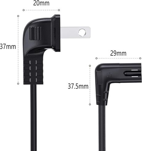5FT TV Power Cord for Samsung TV, 90 Degree Angled 18AWG 2-Prong to L-Shaped C7 Power Cord for Samsung TV 24" 32" 40" 43" 48" 49" 50" 55" 60" 65" 75" Inch, LG/TCL TV Charger Cable Adapter Replacement in Saudi Arabia