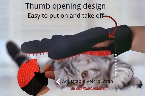 قفازات العناية للكلاب والقطط - 259 طرف من السيليكون الناعم - قفاز تدليك بتصميم خمسة أصابع - تدليك لطيف وصديق للبشرة - مثالي للتساقط والتدليك والاستحمام - أحمر، اليد اليمنى in Saudi Arabia