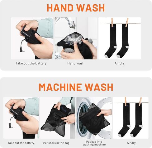 Heated Socks for Men Women, 5000mAH Rechargeable Electric Socks Washable, 4 Levels Winter Cold Weather Warm Sock for Outdoors Hunting Fishing Camping Hiking Skiing Foot Warmers (Black) in Saudi Arabia