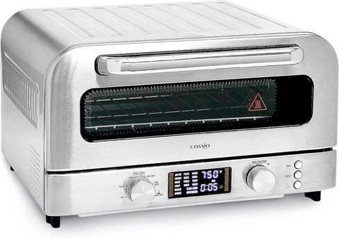 Cassia Countertop Electric Air Fryer Pizza Oven, 12" Capacity, 20L, 1800W, Heats up to 750°F, 16 Presets, Includes Pizza Stone, Peel, Fry Basket, Stainless Steel in Saudi Arabia