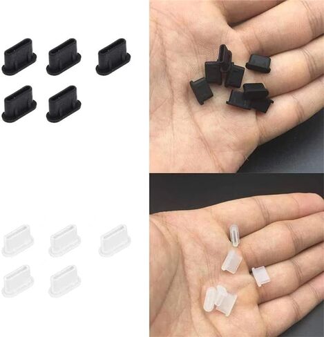 10 قطع من ملحقات الهواتف الذكية من النوع C باللون الأسود، واقي منفذ شحن USB، غطاء سيليكون للهاتف الخلوي، مقابس مضادة للغبار in Saudi Arabia