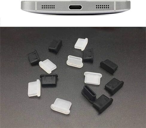 10 قطع من ملحقات الهواتف الذكية من النوع C باللون الأسود، واقي منفذ شحن USB، غطاء سيليكون للهاتف الخلوي، مقابس مضادة للغبار in Saudi Arabia