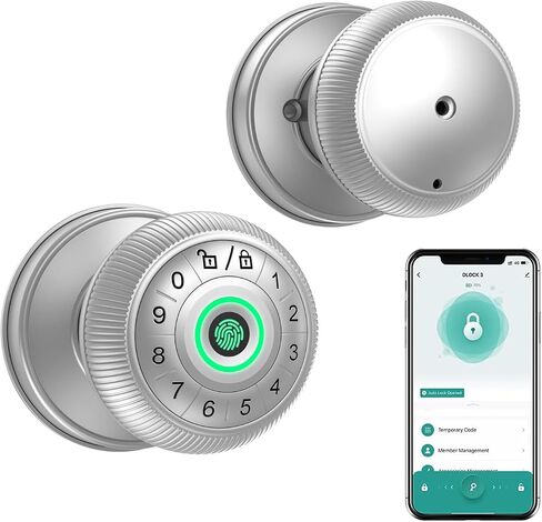 Fingerprint Door Lock,Smart Door Knob,biometric lock, keypad entry,keyless handle.Ideal for bedroom,home,hotel,office,apartment.Enhances security & convenience. (Black) in Saudi Arabia