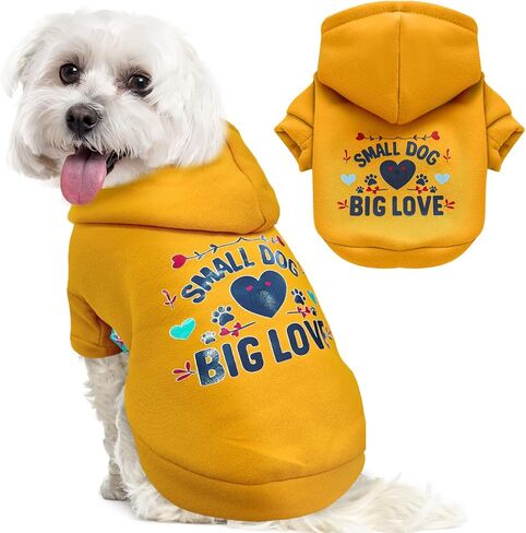 Small Dog Hoodie Clothes Cute Pink Princess Fleece Dog Sweater for Small Dogs Cats Girl Warm Puppy Sweatshirt with Leash D Ring Fall Winter Small Pet Outfits Chihuahua Yorkie Shihtzu(Pink,M) in Kuwait