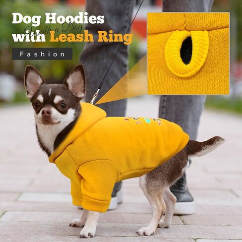 Small Dog Hoodie Clothes Cute Pink Princess Fleece Dog Sweater for Small Dogs Cats Girl Warm Puppy Sweatshirt with Leash D Ring Fall Winter Small Pet Outfits Chihuahua Yorkie Shihtzu(Pink,M) in Kuwait