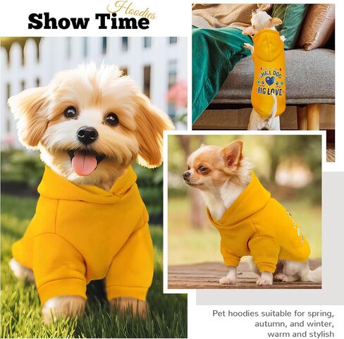 Small Dog Hoodie Clothes Cute Pink Princess Fleece Dog Sweater for Small Dogs Cats Girl Warm Puppy Sweatshirt with Leash D Ring Fall Winter Small Pet Outfits Chihuahua Yorkie Shihtzu(Pink,M) in Kuwait